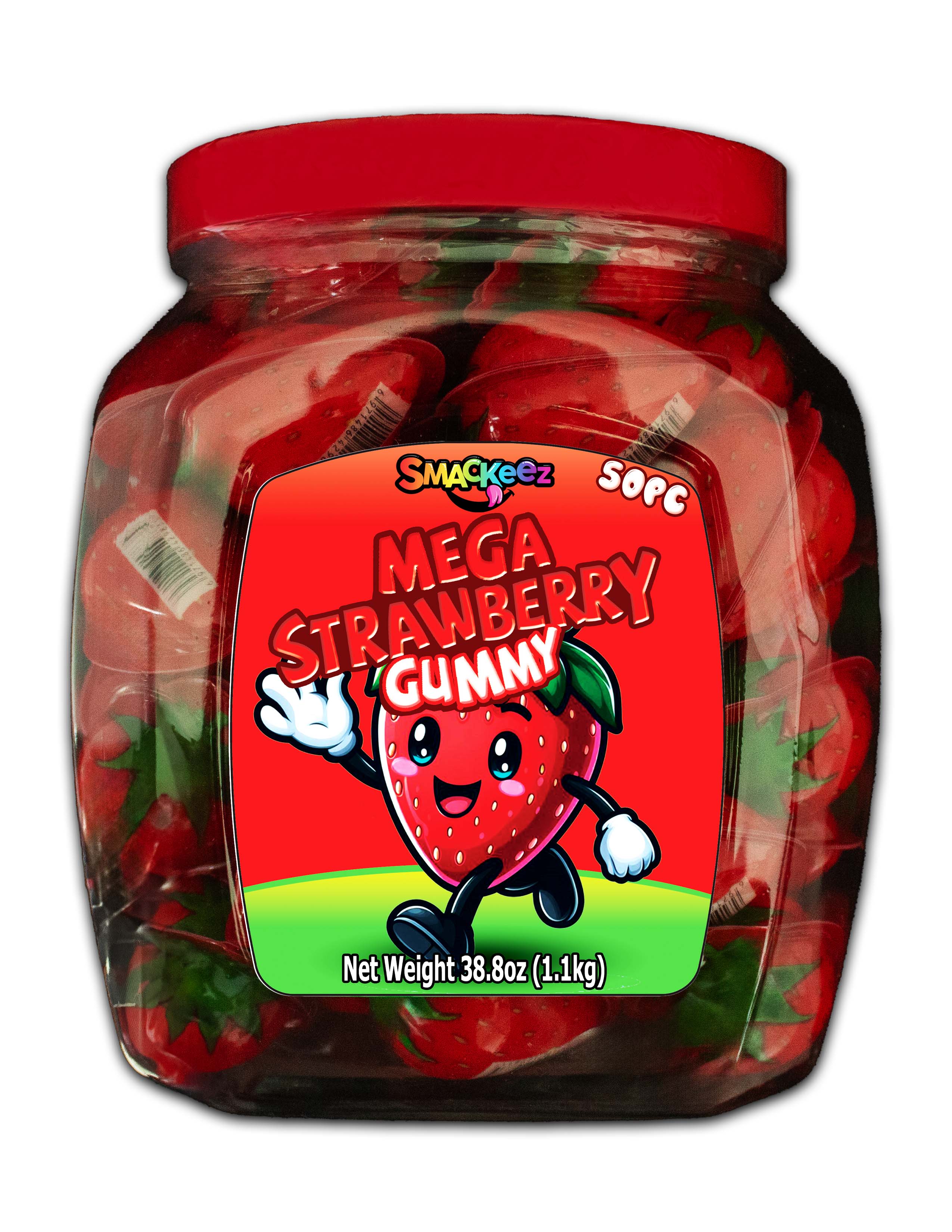 Mega Strawberry Gummy 50pc